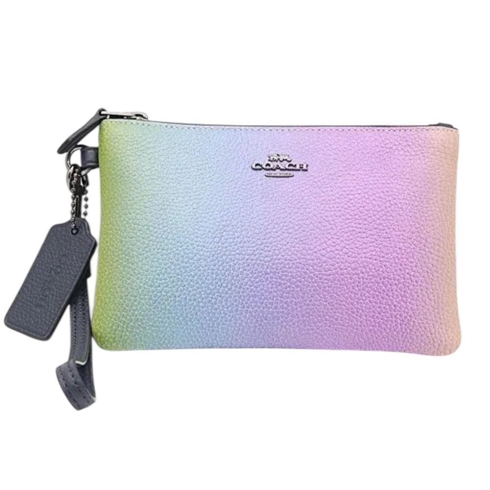 Coach Pouch Leather Multi-Case Women's Multicolor Made in USA Zipper Vintage